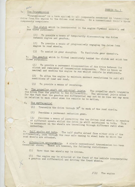 Driver Training Notes TTW COD Bicester Nov 71 - MV Chatter - HMVF ...